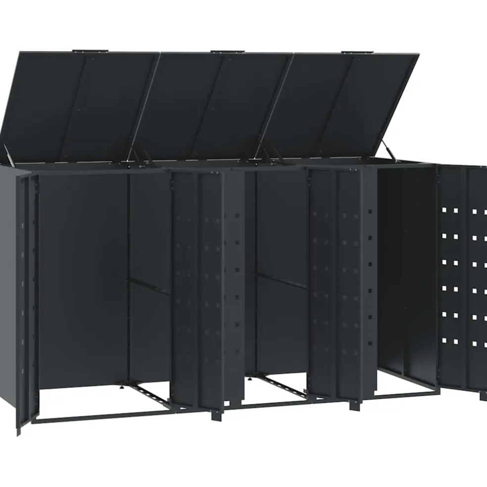vidaXL Containerberging 3 containers 207x79x117 cm staal antraciet