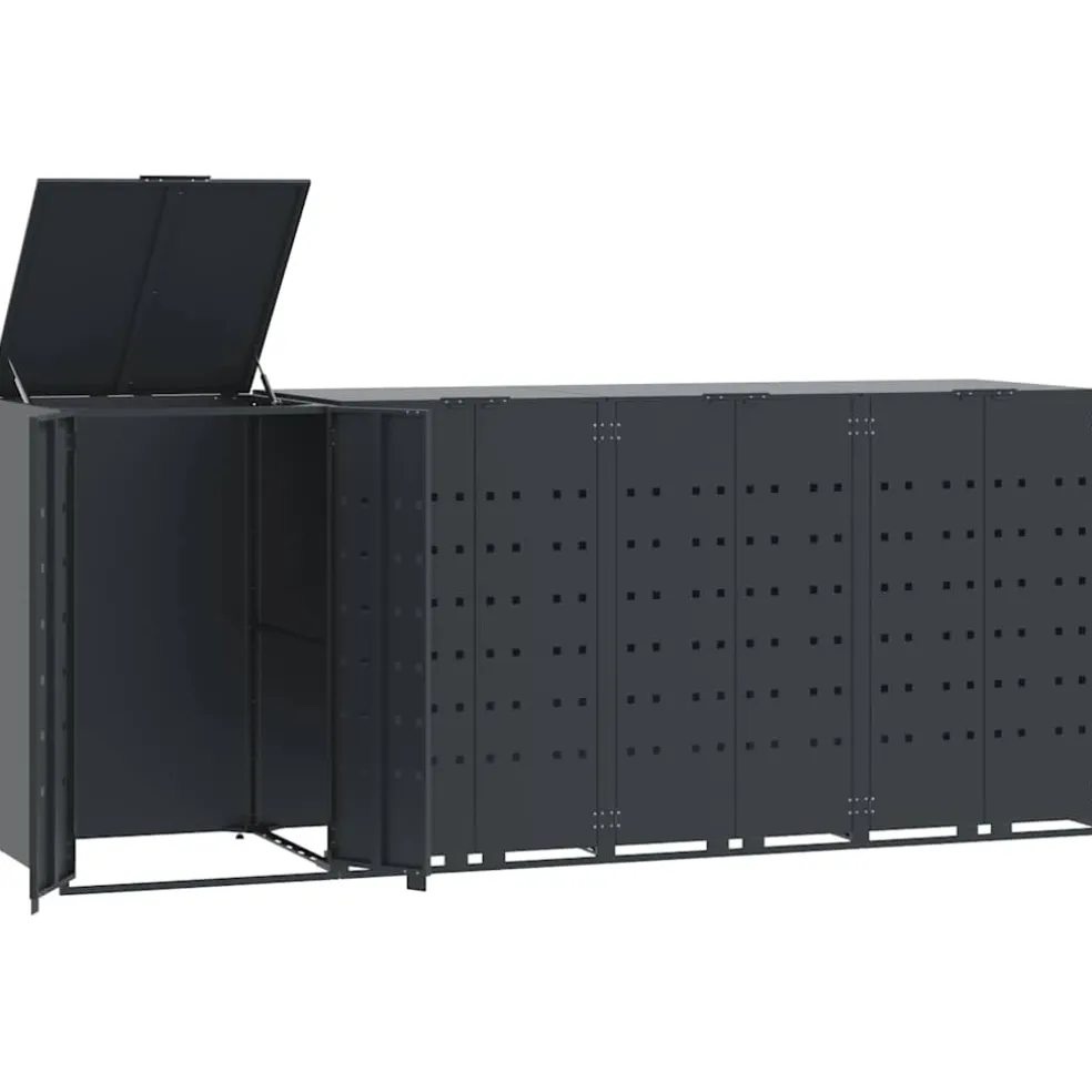 vidaXL Containerberging 4 containers 276x79x117 cm staal antraciet