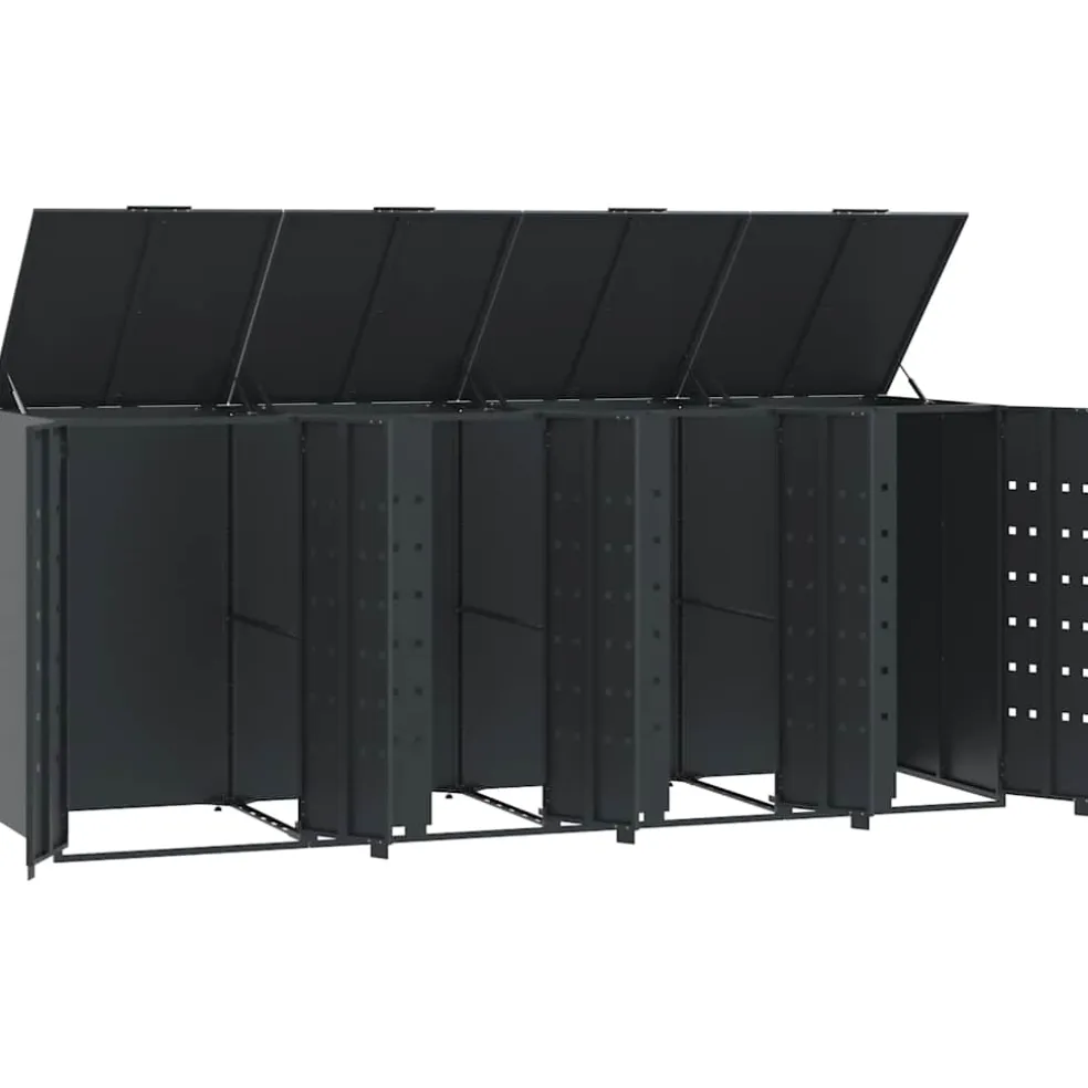 vidaXL Containerberging 4 containers 276x79x117 cm staal antraciet