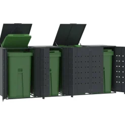 vidaXL Containerberging 4 containers 276x79x117 cm staal antraciet