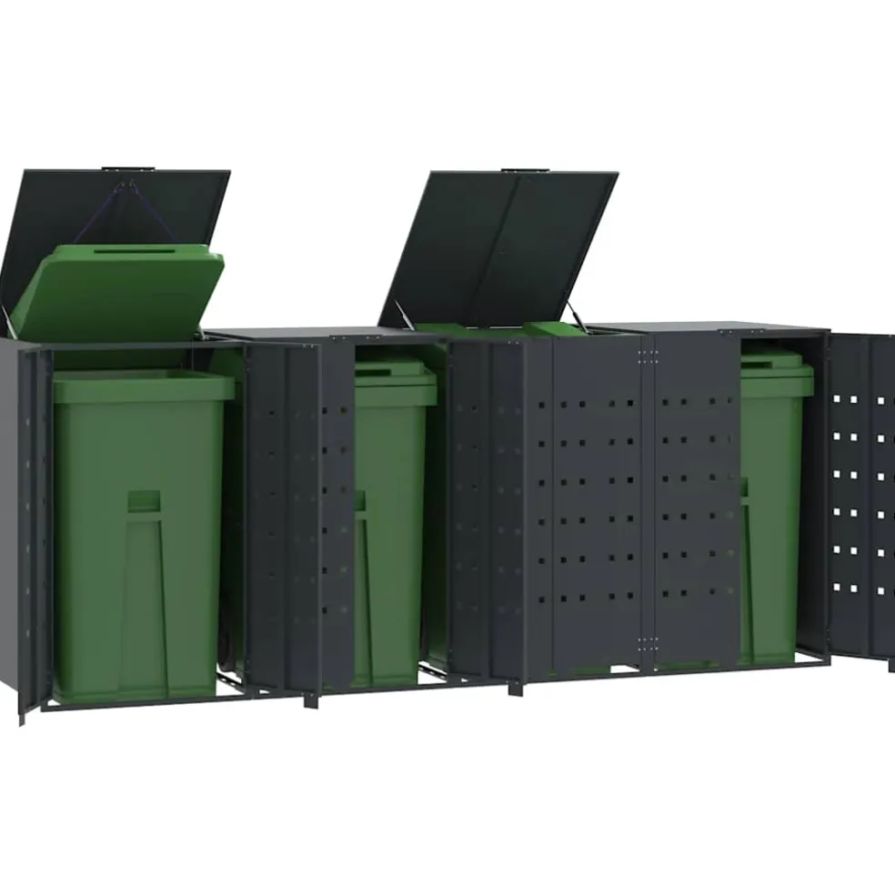vidaXL Containerberging 4 containers 276x79x117 cm staal antraciet