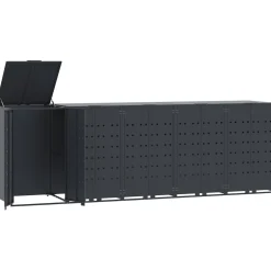 vidaXL Containerberging 5 containers 345x79x117 cm staal antraciet