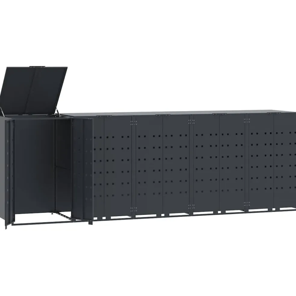vidaXL Containerberging 5 containers 345x79x117 cm staal antraciet