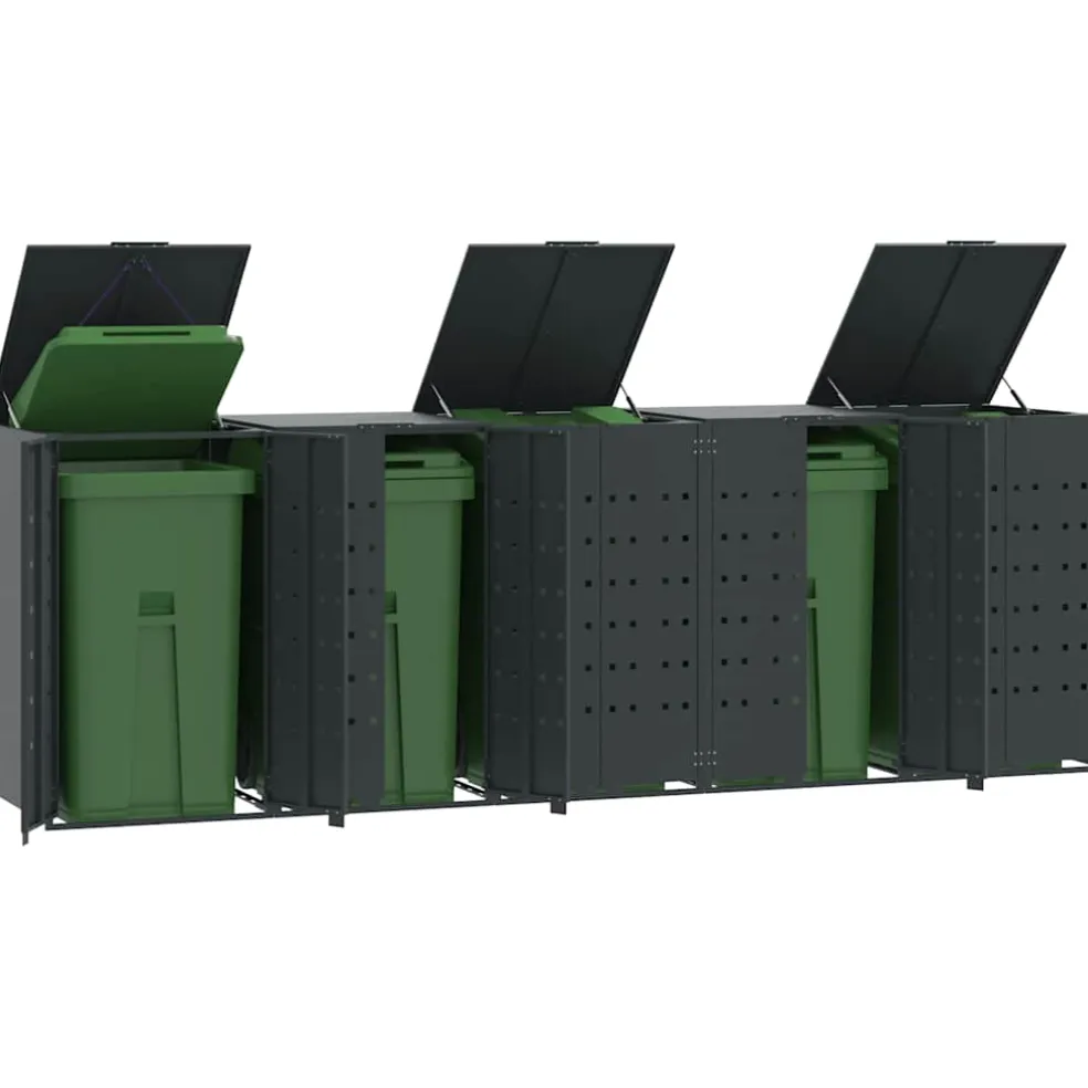 vidaXL Containerberging 5 containers 345x79x117 cm staal antraciet