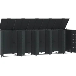 vidaXL Containerberging 5 containers 345x79x117 cm staal antraciet