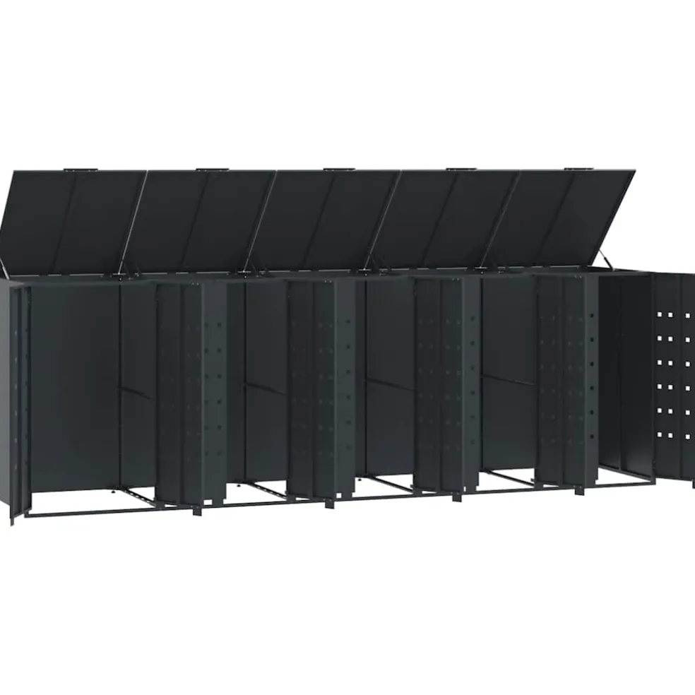 vidaXL Containerberging 5 containers 345x79x117 cm staal antraciet