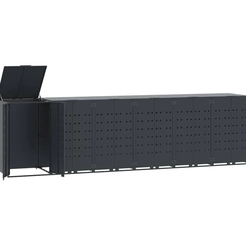vidaXL Containerberging 6 containers 414x79x117 cm staal antraciet
