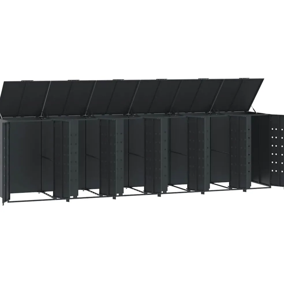 vidaXL Containerberging 6 containers 414x79x117 cm staal antraciet