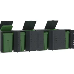 vidaXL Containerberging 6 containers 414x79x117 cm staal antraciet