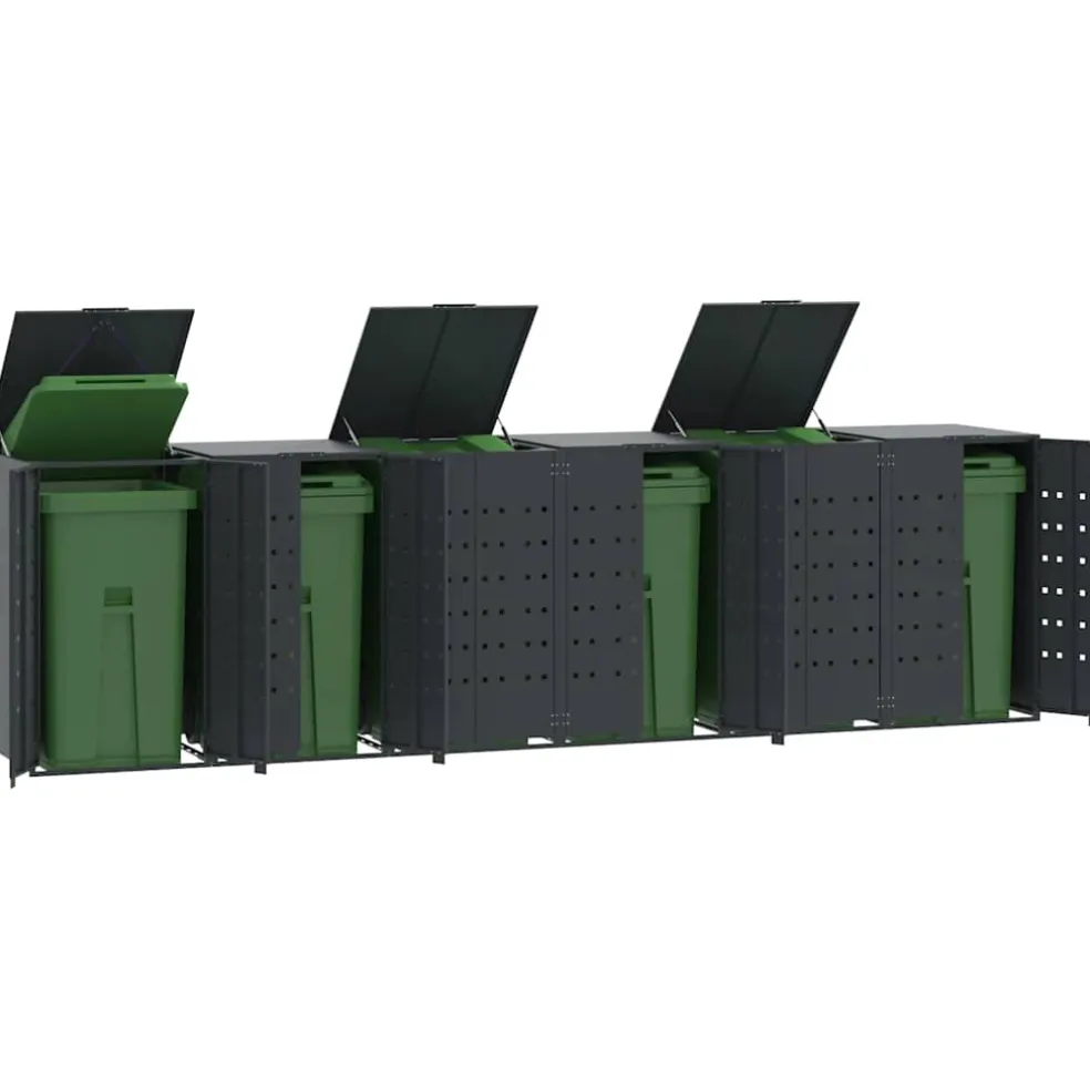 vidaXL Containerberging 6 containers 414x79x117 cm staal antraciet