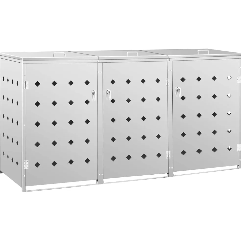 vidaXL Containerberging driedubbel 240 L roestvrij staal