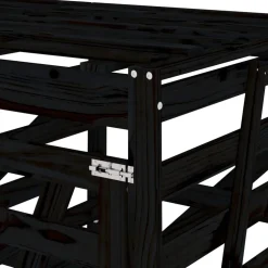vidaXL Containerberging drievoudig massief grenenhout zwart