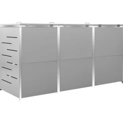 vidaXL Containerberging driedubbel 207x77,5x115 cm roestvrij staal