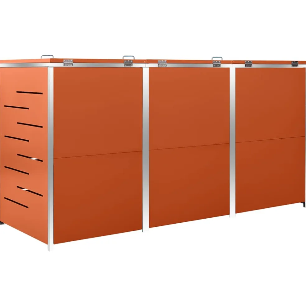 vidaXL Containerberging driedubbel 207x77,5x115 cm roestvrij staal