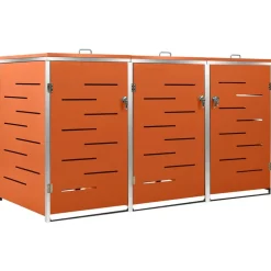 vidaXL Containerberging driedubbel 207x77,5x115 cm roestvrij staal