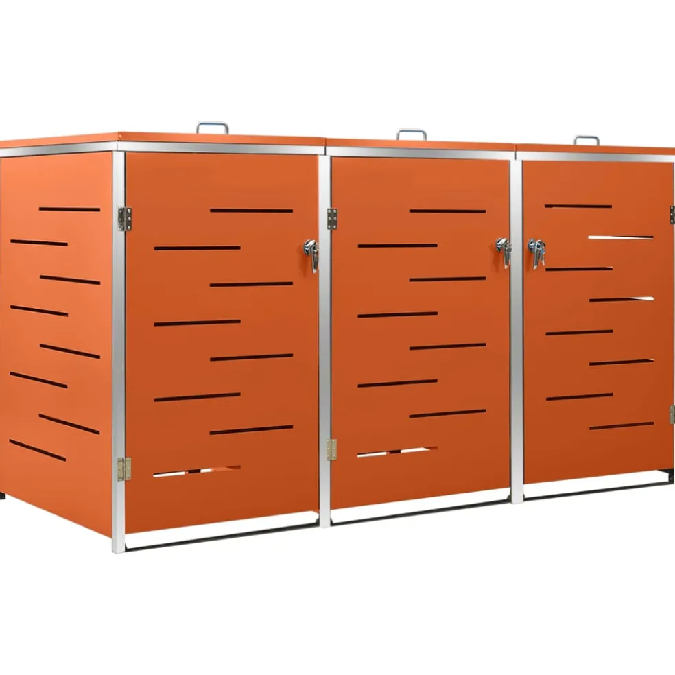 vidaXL Containerberging driedubbel 207x77,5x115 cm roestvrij staal