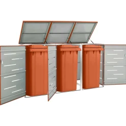 vidaXL Containerberging driedubbel 207x77,5x115 cm roestvrij staal