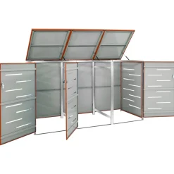 vidaXL Containerberging driedubbel 207x77,5x115 cm roestvrij staal