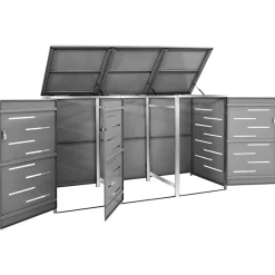 vidaXL Containerberging driedubbel 207x77,5x115 cm roestvrij staal