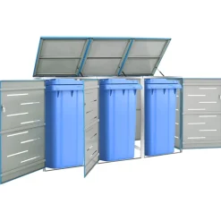 vidaXL Containerberging driedubbel 207x77,5x115 cm roestvrij staal