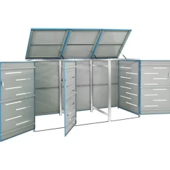 vidaXL Containerberging driedubbel 207x77,5x115 cm roestvrij staal