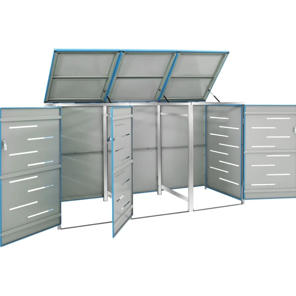 vidaXL Containerberging driedubbel 207x77,5x115 cm roestvrij staal