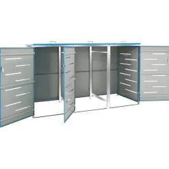 vidaXL Containerberging driedubbel 207x77,5x115 cm roestvrij staal