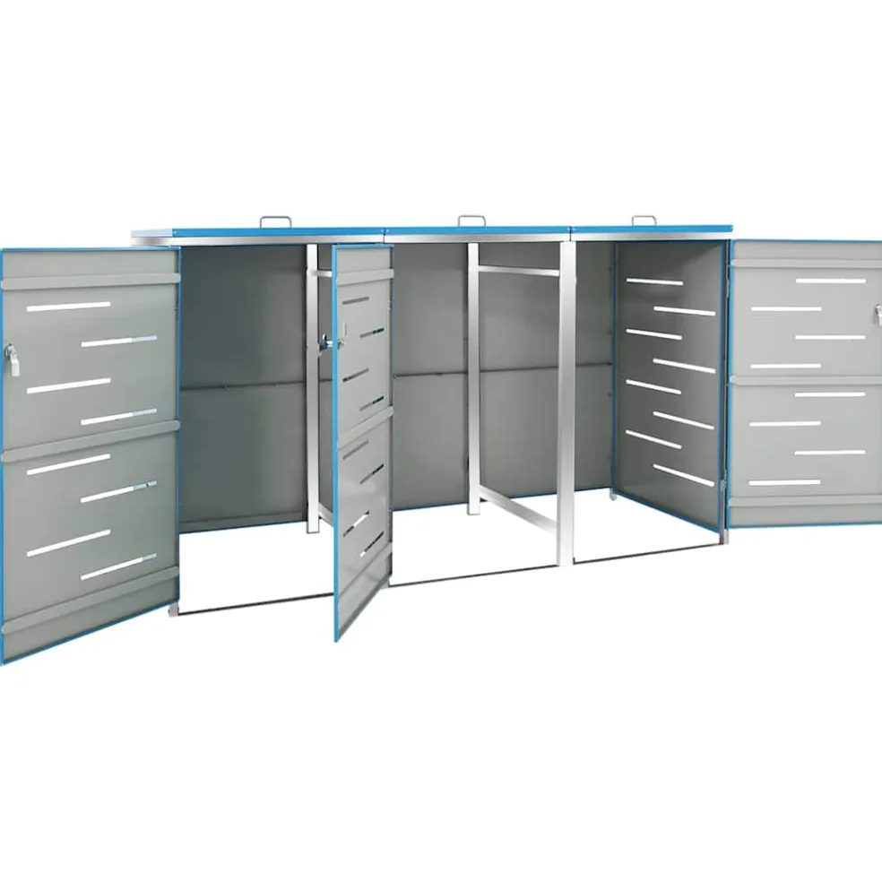 vidaXL Containerberging driedubbel 207x77,5x115 cm roestvrij staal