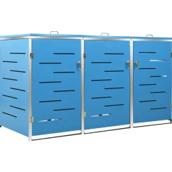 vidaXL Containerberging driedubbel 207x77,5x115 cm roestvrij staal