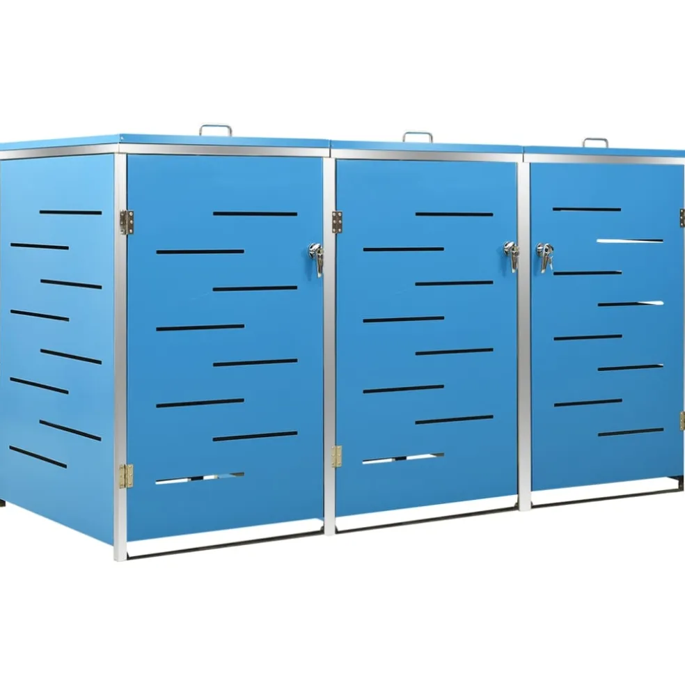 vidaXL Containerberging driedubbel 207x77,5x115 cm roestvrij staal