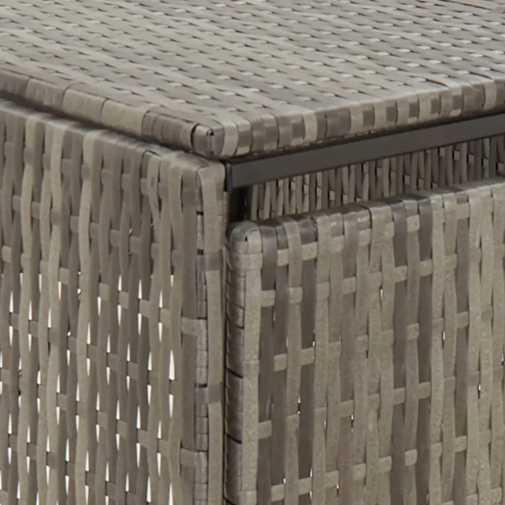 vidaXL Containerberging dubbel 140x80x117 cm poly rattan grijs