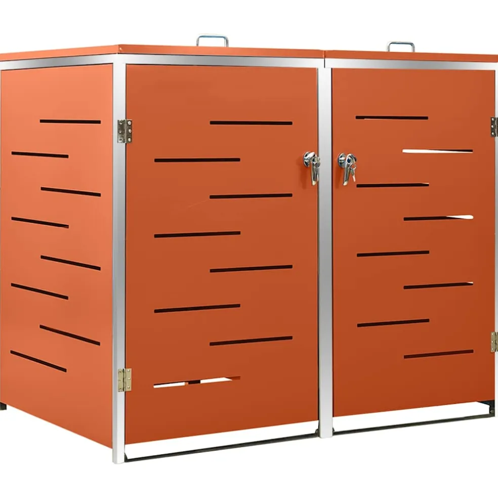 vidaXL Containerberging dubbel 138x77,5x115 cm roestvrij staal