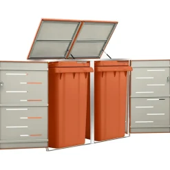 vidaXL Containerberging dubbel 138x77,5x115 cm roestvrij staal