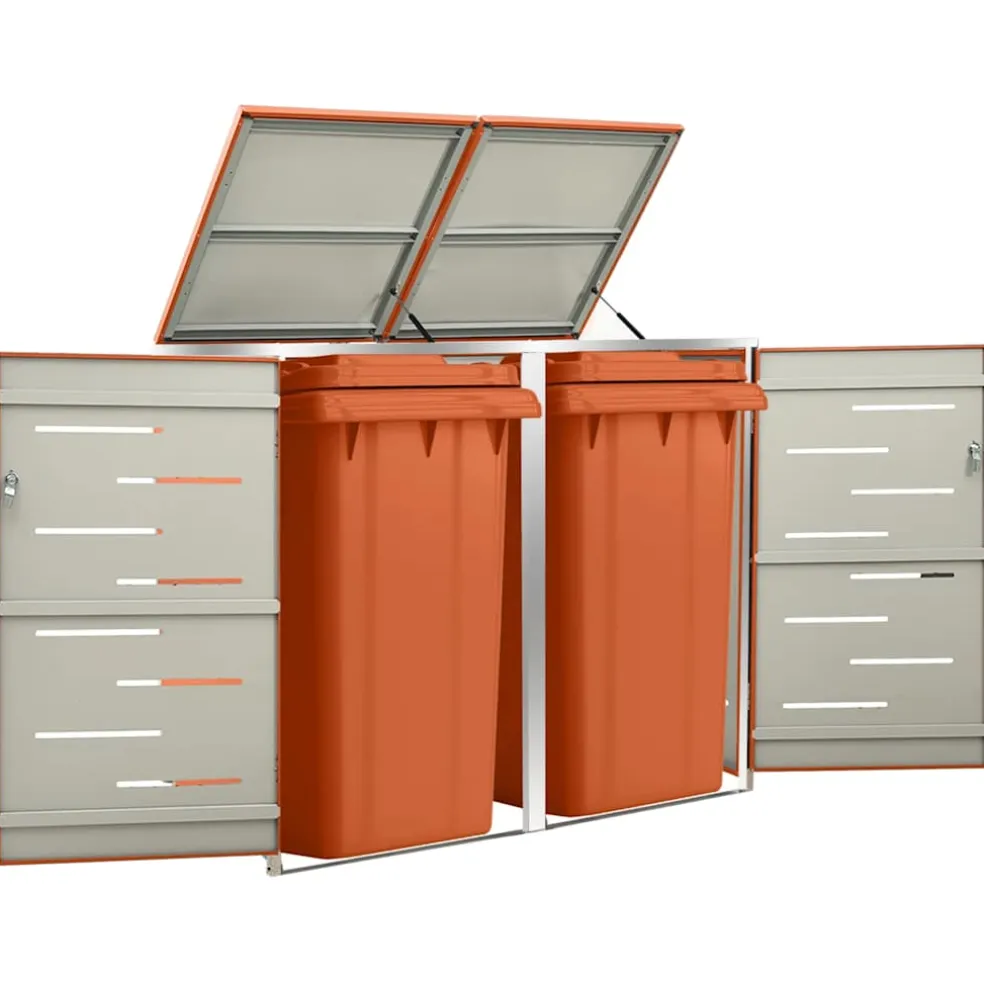 vidaXL Containerberging dubbel 138x77,5x115 cm roestvrij staal