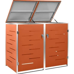 vidaXL Containerberging dubbel 138x77,5x115 cm roestvrij staal