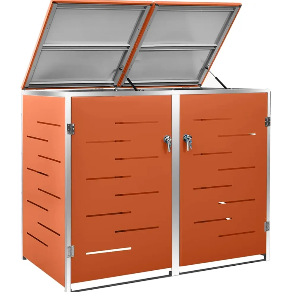 vidaXL Containerberging dubbel 138x77,5x115 cm roestvrij staal