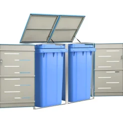 vidaXL Containerberging dubbel 138x77,5x115 cm roestvrij staal