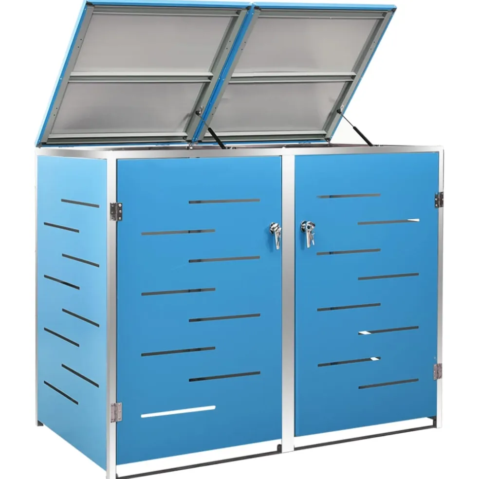 vidaXL Containerberging dubbel 138x77,5x115 cm roestvrij staal
