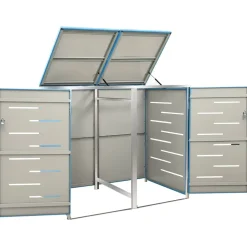 vidaXL Containerberging dubbel 138x77,5x115 cm roestvrij staal