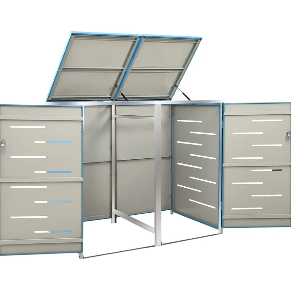 vidaXL Containerberging dubbel 138x77,5x115 cm roestvrij staal