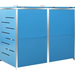 vidaXL Containerberging dubbel 138x77,5x115 cm roestvrij staal