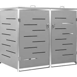 vidaXL Containerberging dubbel 138x77,5x115 cm roestvrij staal