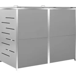 vidaXL Containerberging dubbel 138x77,5x115 cm roestvrij staal