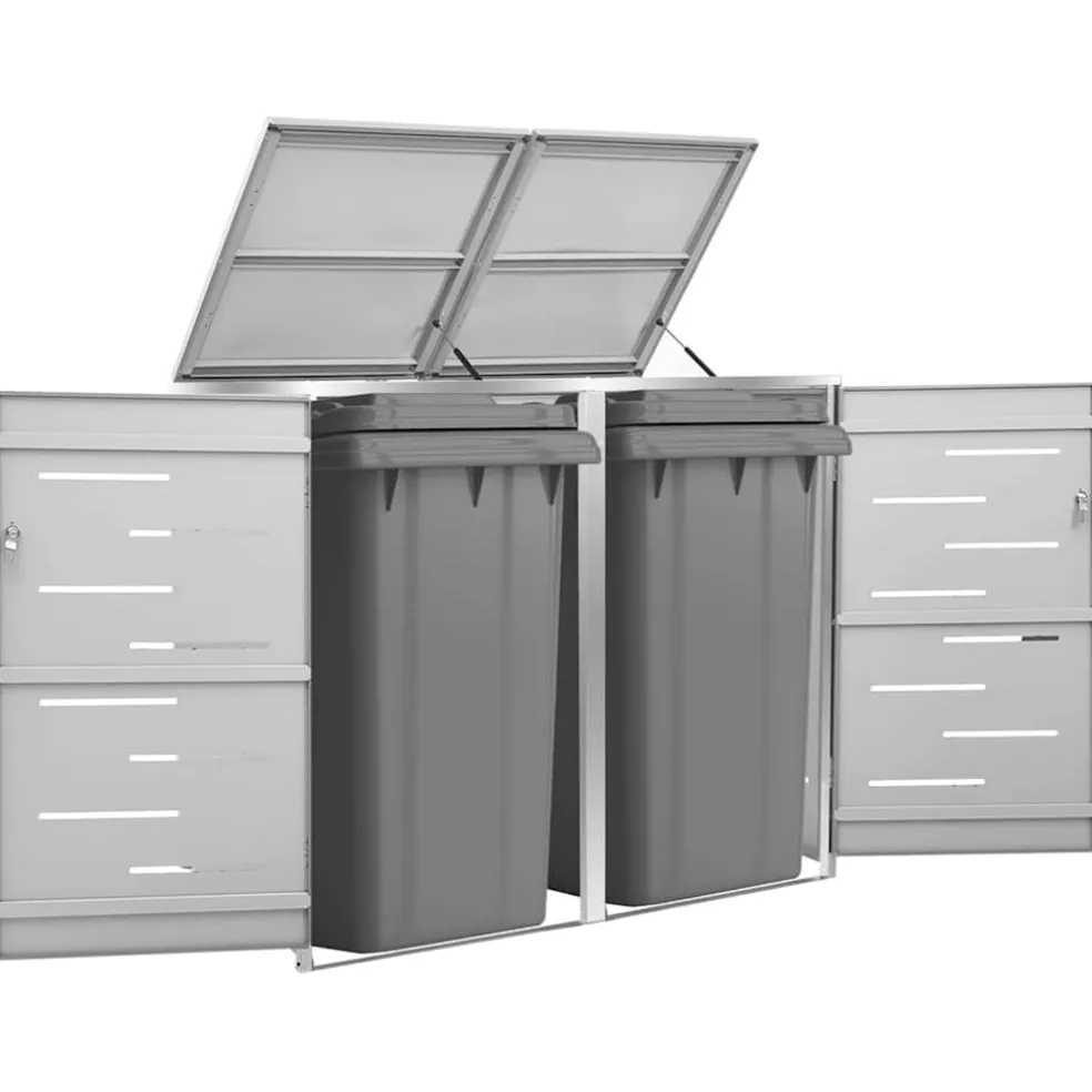 vidaXL Containerberging dubbel 138x77,5x115 cm roestvrij staal