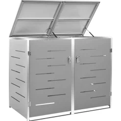 vidaXL Containerberging dubbel 138x77,5x115 cm roestvrij staal