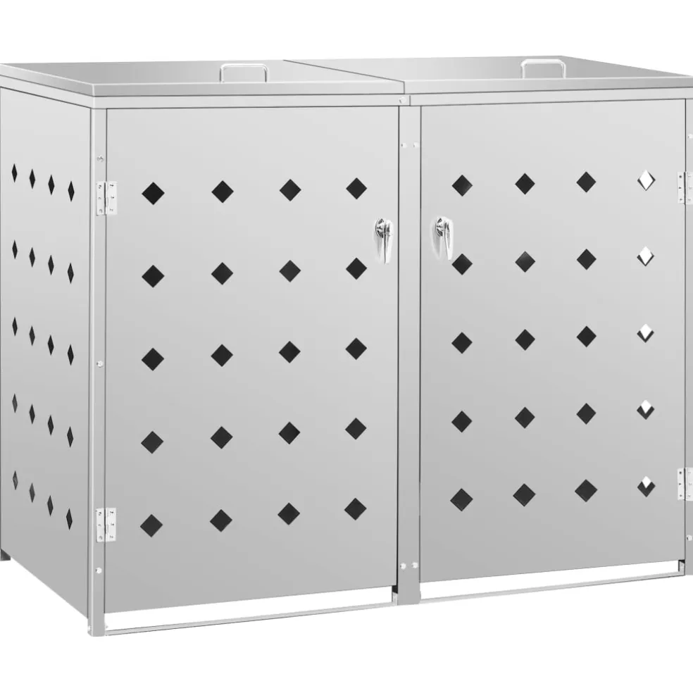 vidaXL Containerberging dubbel 240 L roestvrij staal