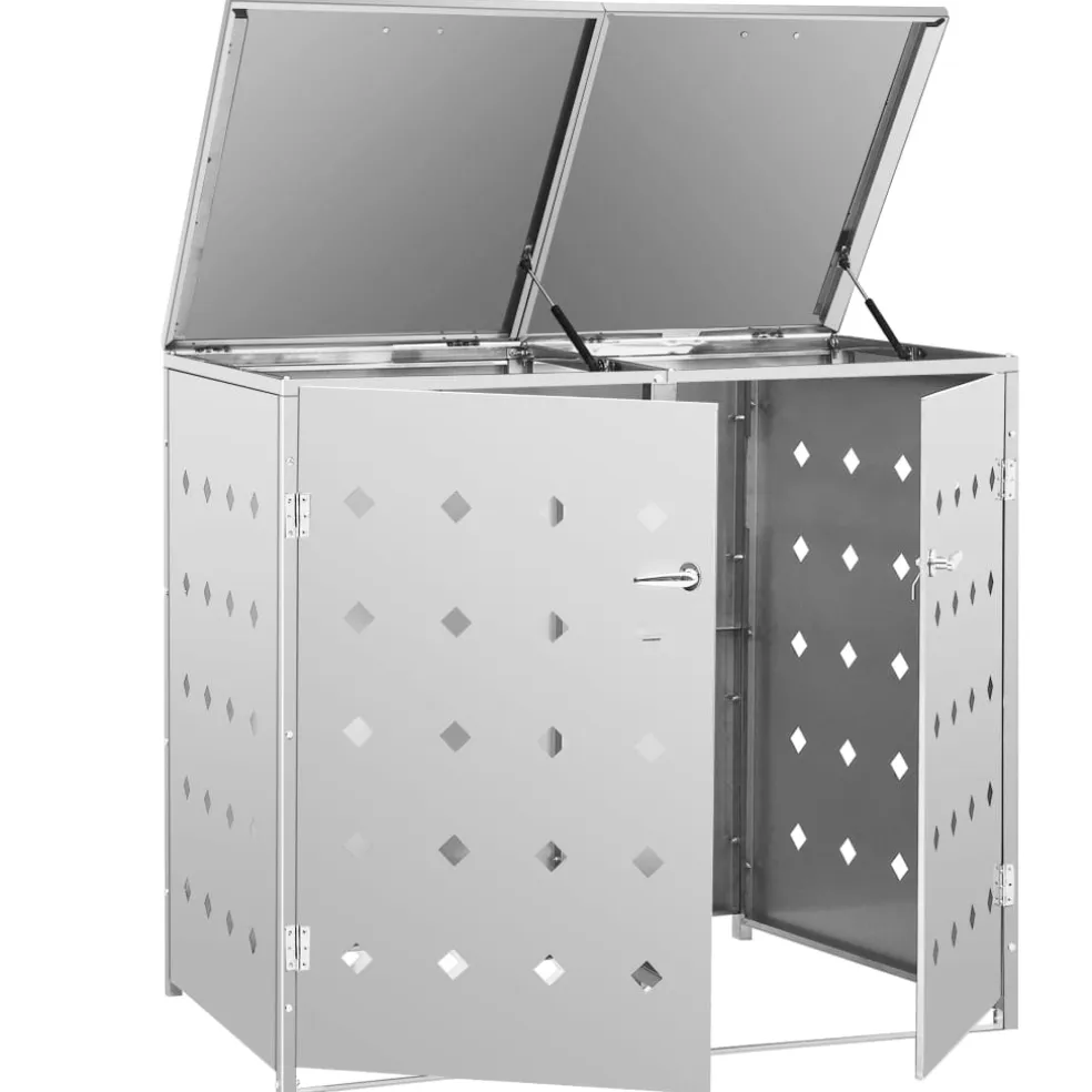 vidaXL Containerberging dubbel 240 L roestvrij staal