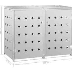 vidaXL Containerberging dubbel 240 L roestvrij staal