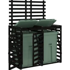vidaXL Containerberging dubbel massief grenenhout zwart