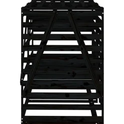 vidaXL Containerberging dubbel massief grenenhout zwart
